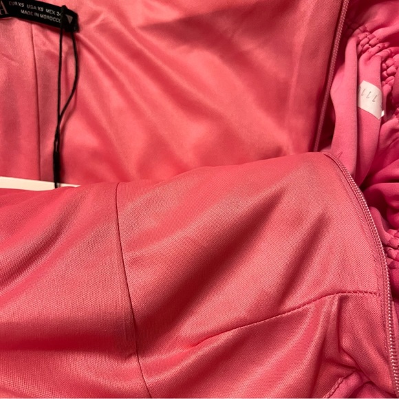 Zara Dresses Nwt Zara Voluminous Ruffled Ruched Pink Mini